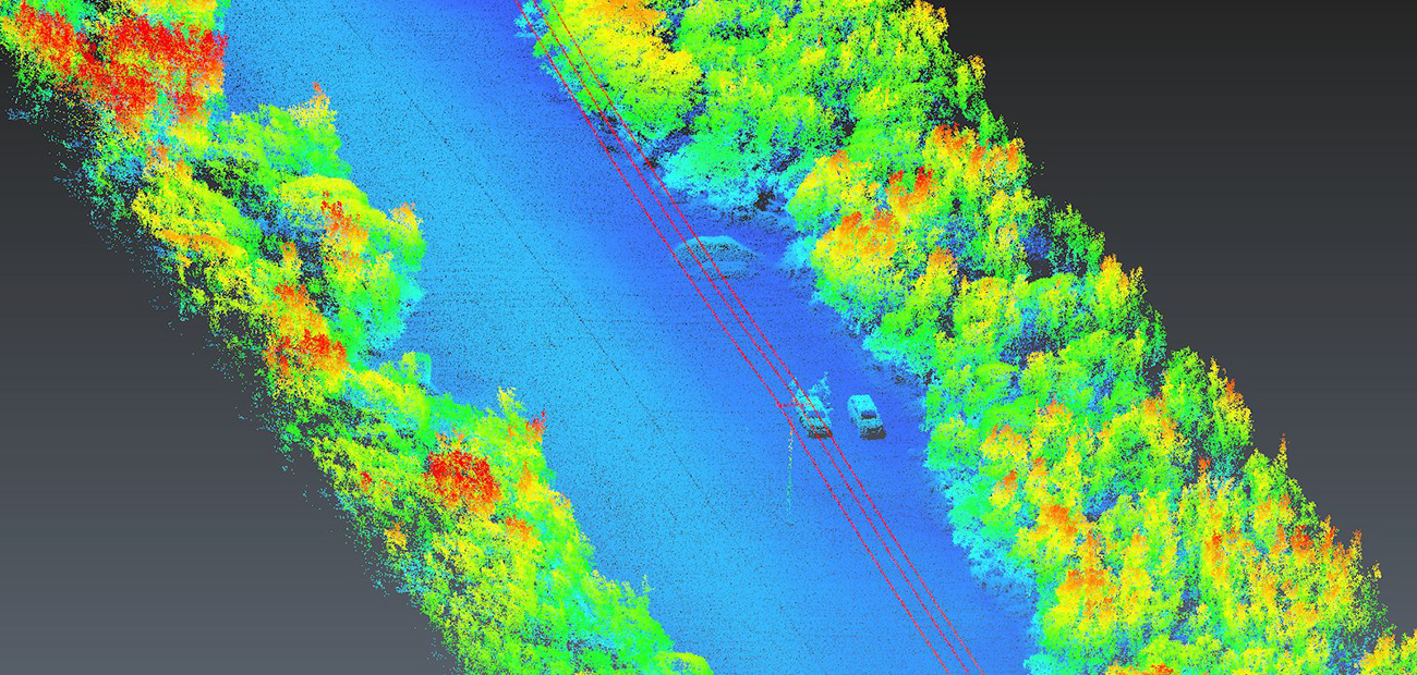 lidar wires from above